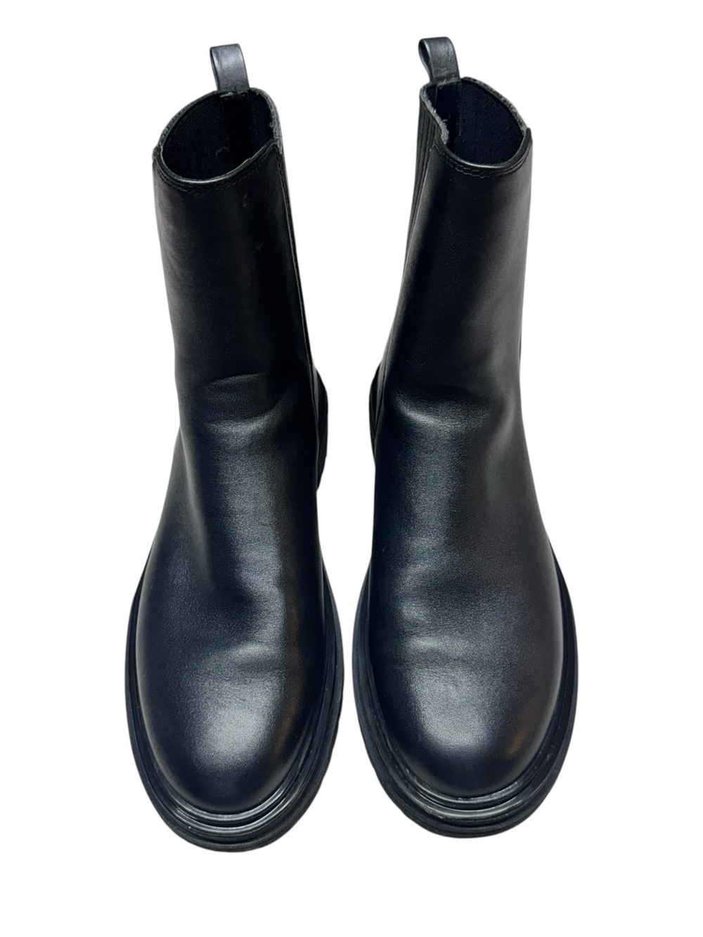 Johnson & Murphy Womens Black Leather Gianna Gore Ankle Boots Size 9 Chunky Y2K - Picture 3 of 8
